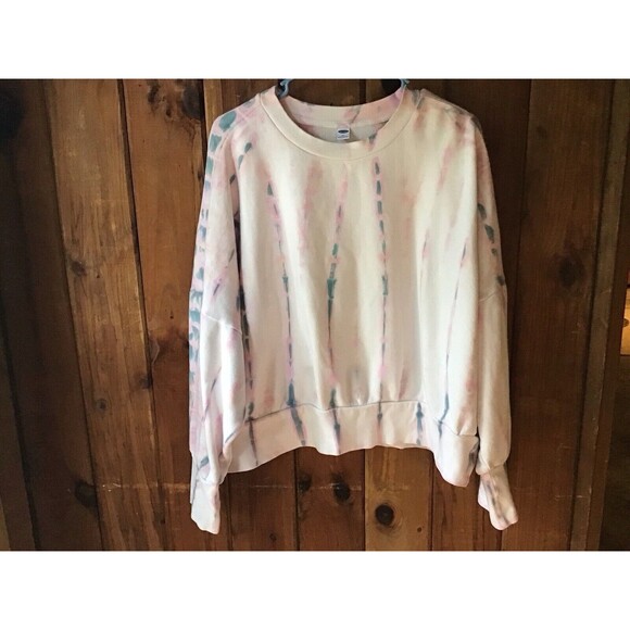 Old Navy Tops - Old Navy Tie Dye Sweatshirt XXL Pink Stripes Thick Heavy Warm